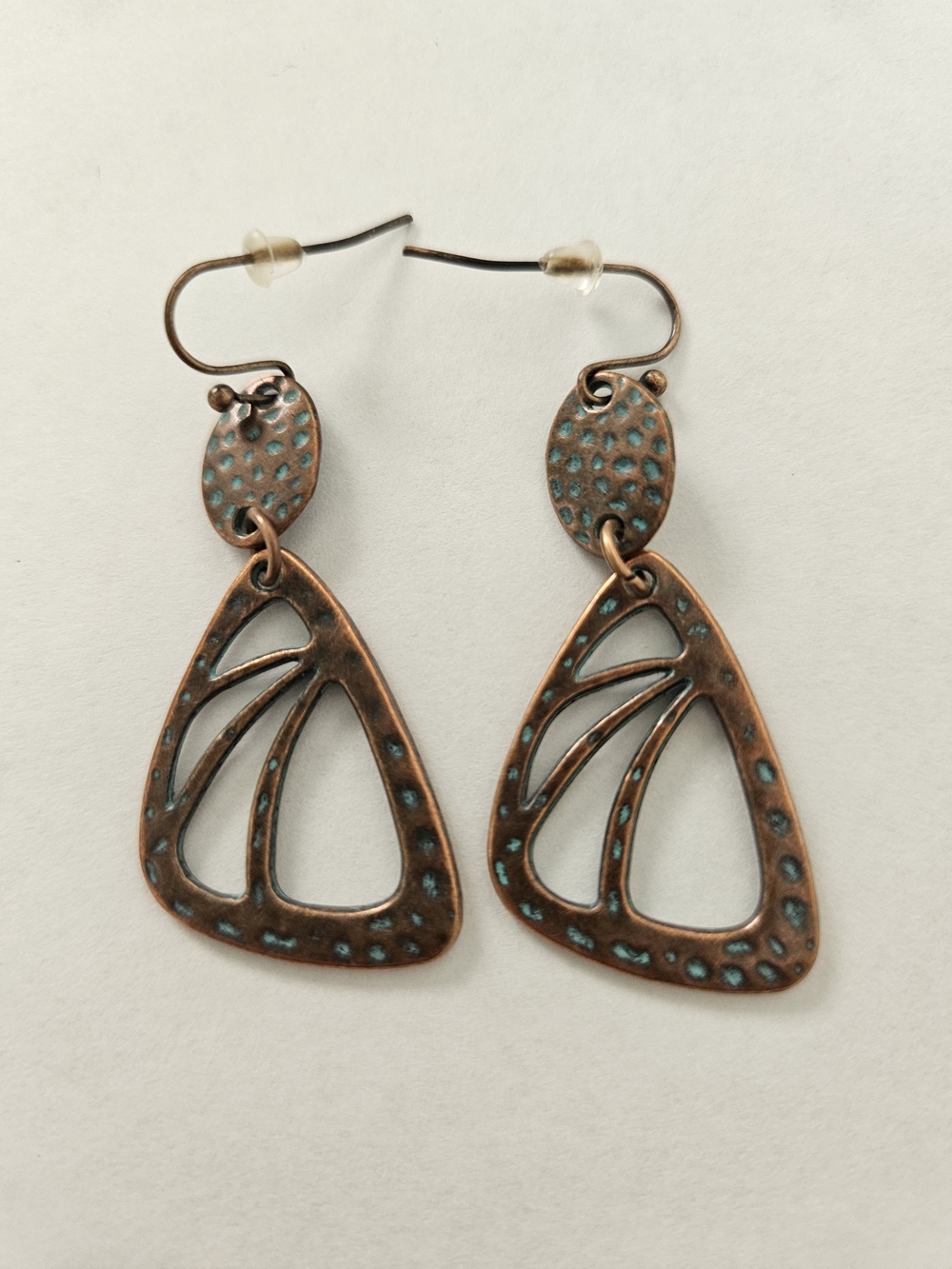 NWT Copper Turquoise Dangle Earrings Brown Blue Festival Feminine Bohemian - Picture 4 of 4